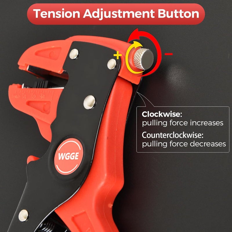 WGGE Automatic Wire Stripper and Cutter, 2 IN 1 Wire Stripper Tool, Adjustable 10-24 AWG Electrical Cable Wire Stripping Tool for Electronic and Automotive Repair, Eagle Nose Pliers (7-Inch) - Image 1